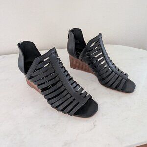 Sole Society Serifyna Caged Demi Wedge - Black - 7.5